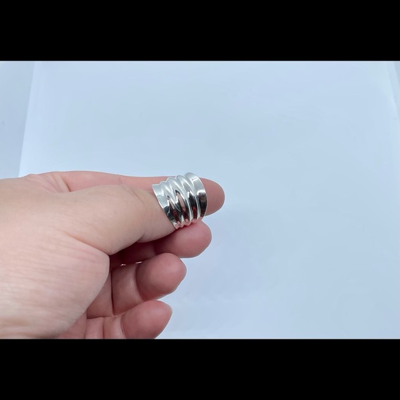 Sterling silver big ring - Picture 3 of 6